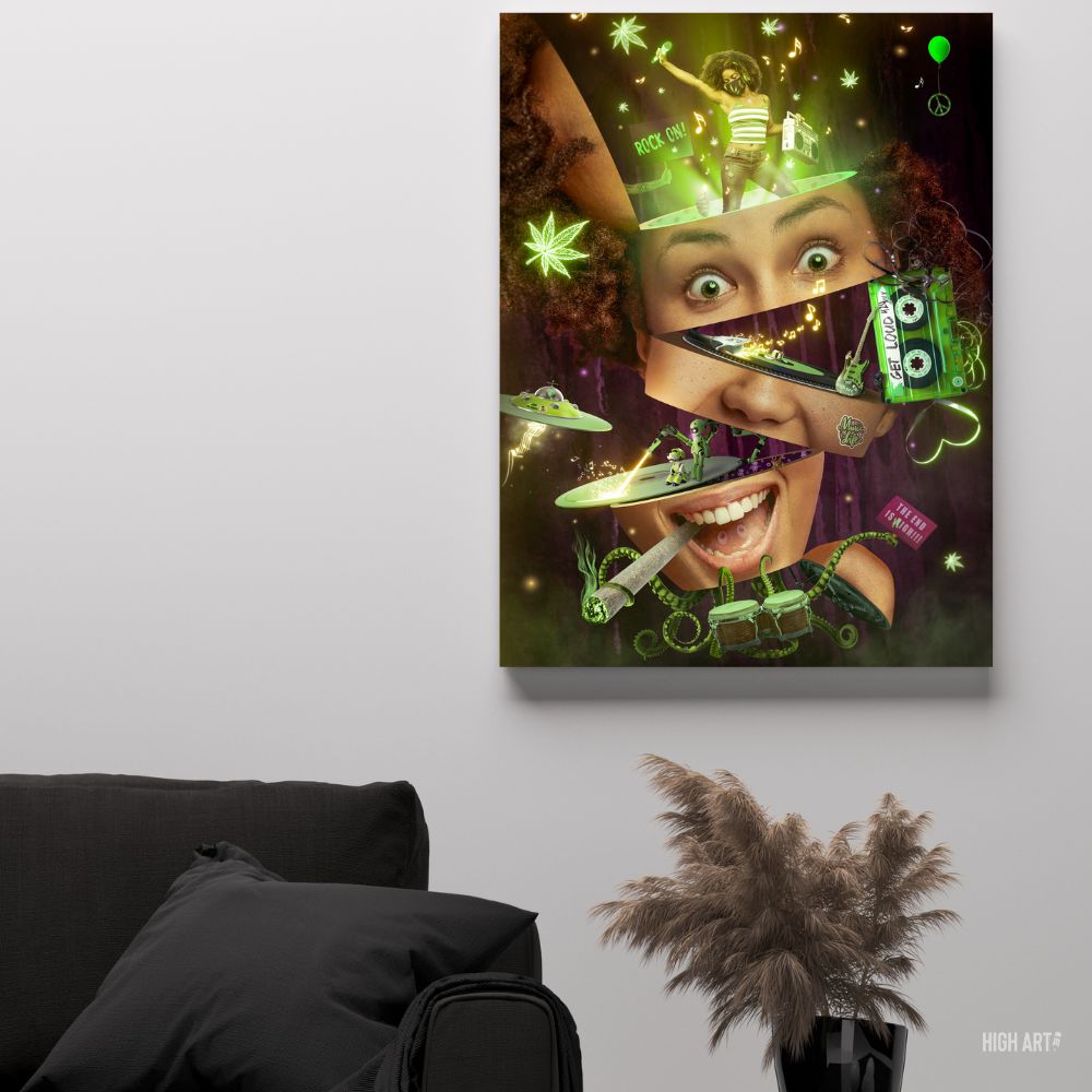 pothead canvas 'Pot Head' Canvas Prints