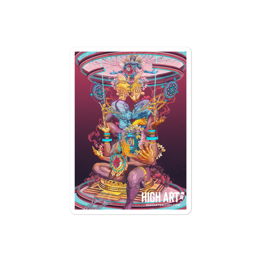 'Reverberation of a Divine Union' Stickers – High Art Gallery